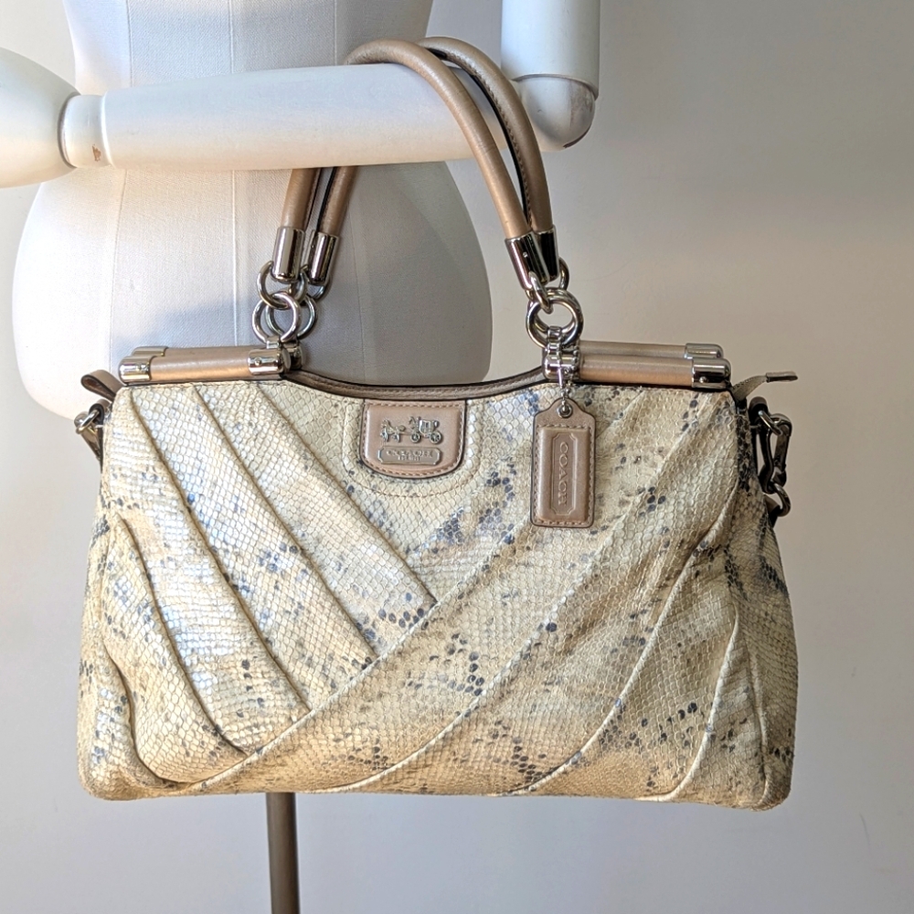 Coach Madison Pinnacle Exotic Carrie Satchel Snakeskin print bag